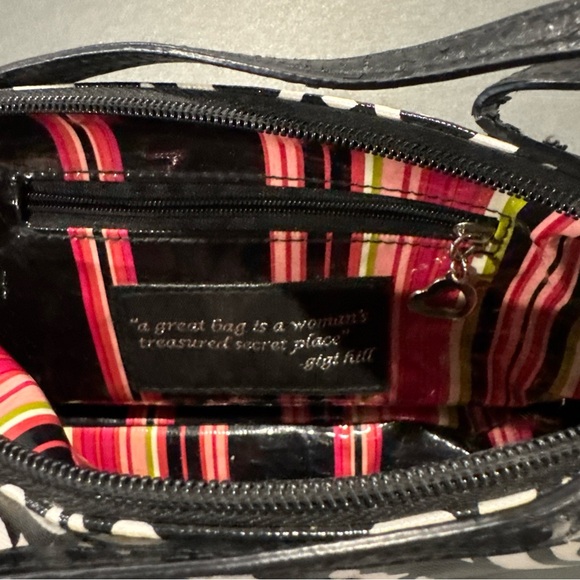 Gigi Hill Women's Paisley Print Black/White Clutch Sling Bag - Picture 3 of 3